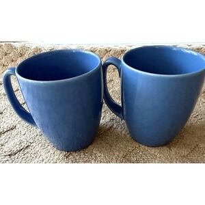 Vintage Corelle Stoneware Made In Thailand Blue Coffee Tea - Set Of 2